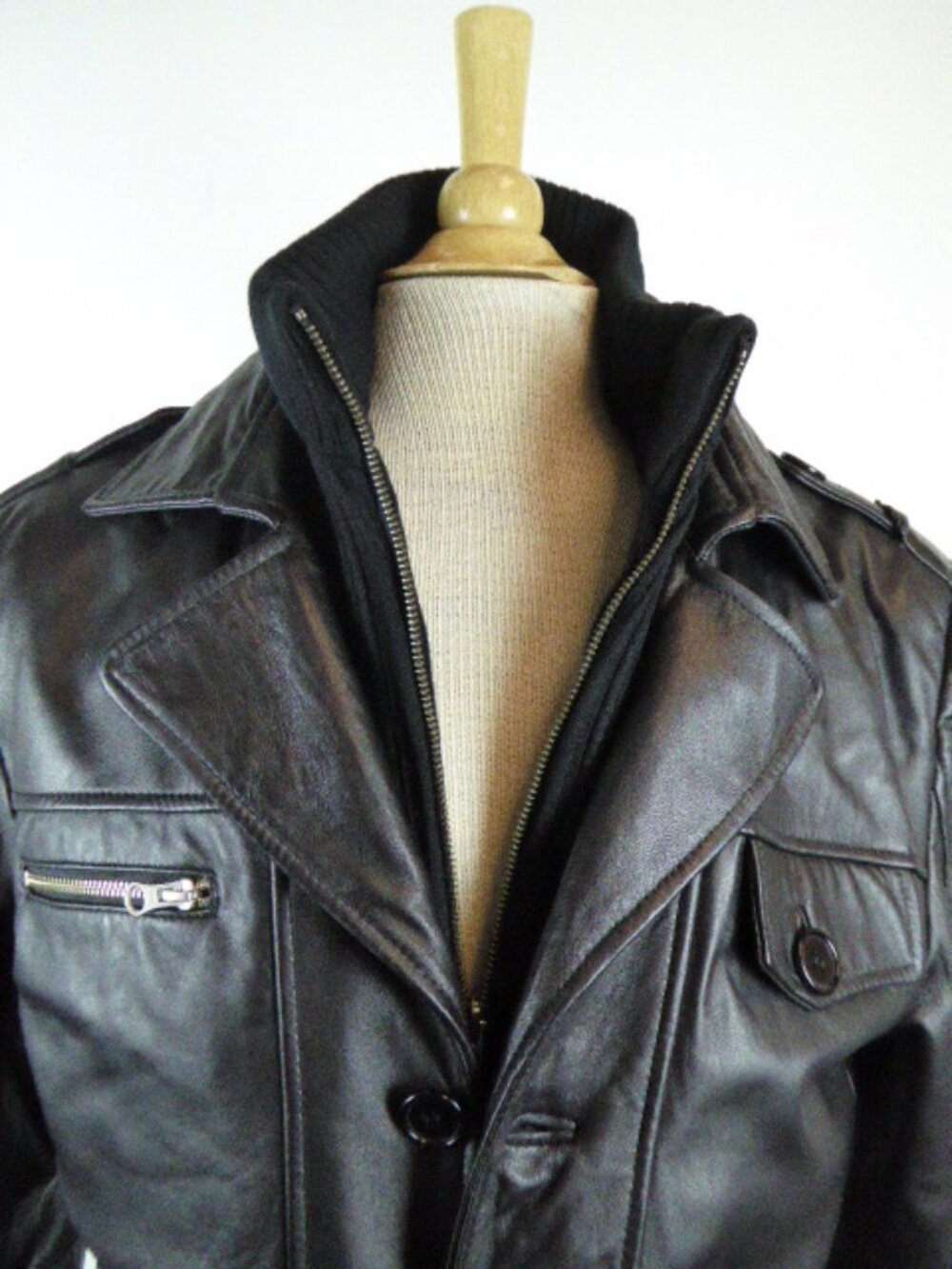 Johnny Blue black leather jacket M / L